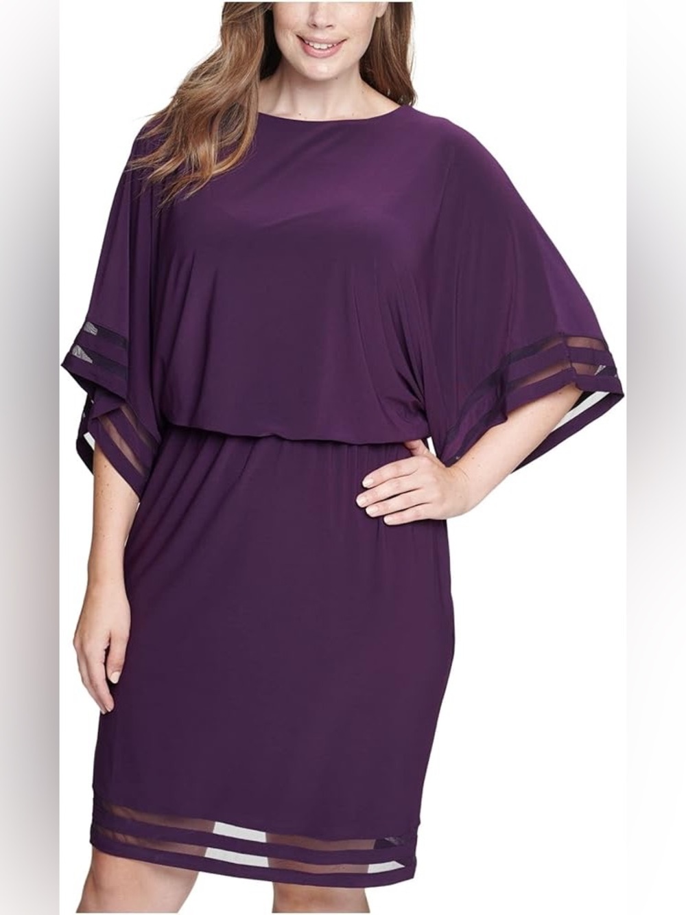 NWT Jessica Howard Purple Dolman Sleeve Cocktail Dress - Size 16